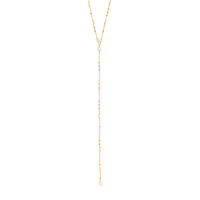 Y-Halskette Flying Pearls, 18 K Gelbgold vergoldet